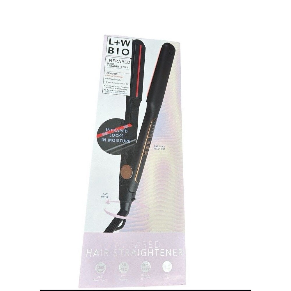 L+W BIO Infrared Hair Straightener 1.5" Ceramic Plates, Temp Display
